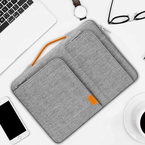 MOSISO 360 Protective Laptop Sleeve, 13-13.3 inch Notebook, Gray | Compatible with MacBook Air 13.6 M5 M4 M3 M2 M1/Neo/Pro 13/14,HP Dell ASUS Lenovo, Side Open Bag with 2 Pockets&Handle&Belt