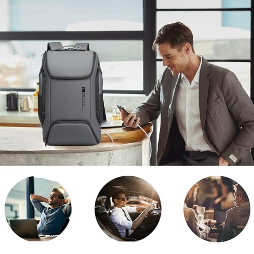 FUTURE AESTHEICS Business Laptop Smart Backpack Can Hold 15.6 Inch Laptop Commute Backpack Carry on bag for men and women (Grey) - color: Grey