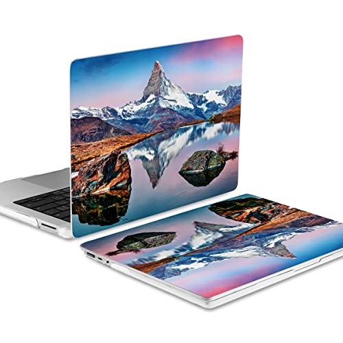 Batianda Case for 12.4" Microsoft Surface Laptop Go 3 2023 Release/Surface Laptop Go 2 (2022), Designed Clear Protective Plastic Hardshell & Keyboard Cover & Screen Protector, Mountain Lake - color: Mountain lake