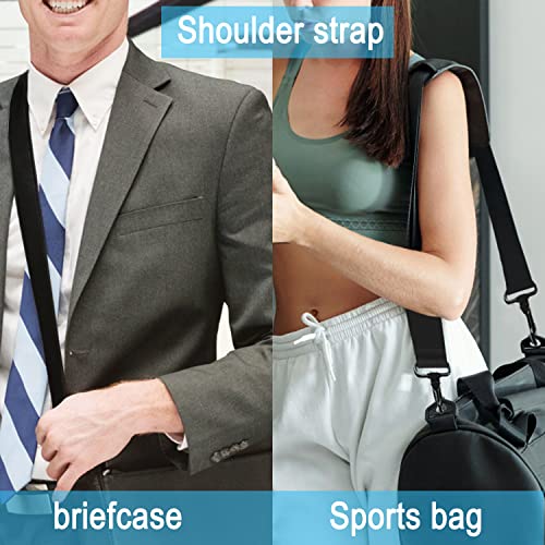 Shoulder Strap 56 Inch,Universal Adjustable Shoulder Belt Shoulder Strap | Replacement Shoulder Strap with Metal Hooks for Briefcase, Laptop Messenger Crossbody Bag, Luggage Duffel Camera, Black