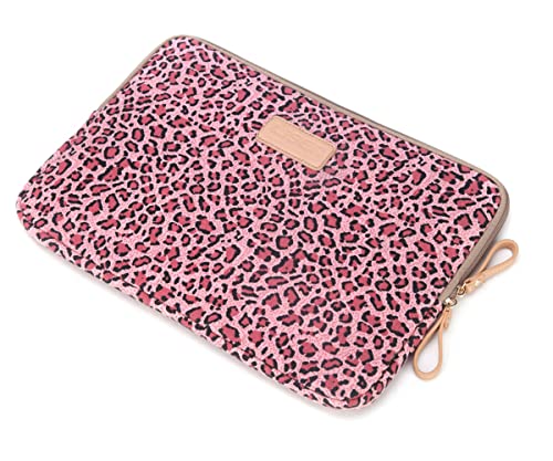 BSLVWG 10 Inch Laptop Sleeve Multi-Color & Size Choices Case/Water-Resistant Neoprene Notebook Computer Pocket Tablet Briefcase Carrying Bag/Pouch Skin Cover - color: Red Leopard, size: 10 inch