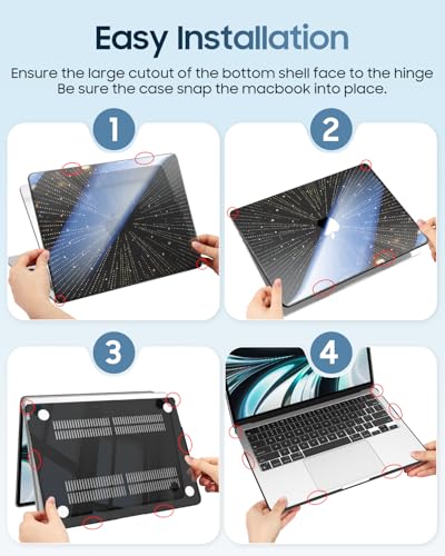 Fintie Case for MacBook Air 13 inch A3449/A3240/A3113/A2681 2022-2026 | M2/M3/M4/M5, Snap On Hard Shell, Full Port Access, Easy On/Off, Lightweight, Meteor-Black - color: Garden-Clear