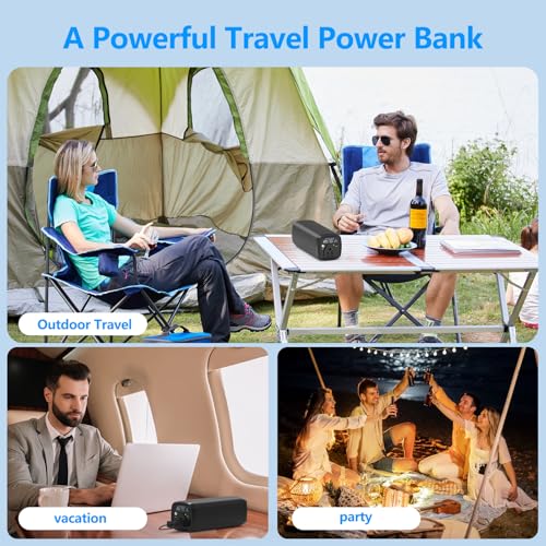 PAFISH 31200mAh Power Bank 120W AC Outlet, 65W USB-C PD Fast Charging Laptop Charger, Backup for Camping Travel Emergency, 4 Outputs for Phones Tablets Drones Cameras, Outdoor Power Station