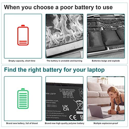 BI03XL Laptop Battery for HP Pavilion X360 13-U M3-U 13-u000 M3-U001DX M3-U103DX 13-U100TU 13-U118TU Stream 14-AX 14-ax010wm ON03XL 0N03XL 844203-855 TPN-W118 HSTNN-LB7P HSTNN-UB6W 843537-541 - size: 7.94*3.96*0.24inch BI03XL