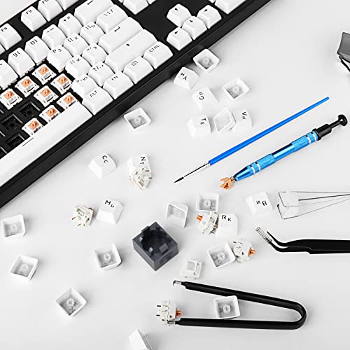 RUNJRX Keyboard Lube Kit with Switch Opener,Tweezers,Keycap Puller,Switch Puller,4-Claw Grabber,Switch Lube Brush for Custom Keyboard, Keyboard Lube Tools - style: Lube Kit-F