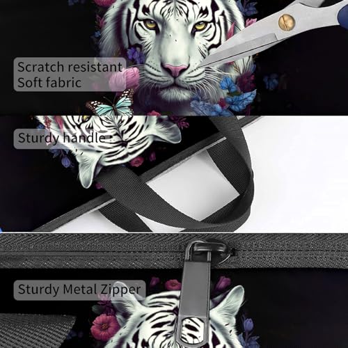 Laptop Bag,14 15 15.6 inch Laptop Case Sleeve,Computer Sleeve with Handle for Women Men,Carrying Case for MacBook,Dell,Lenovo,Notebook Computer,Cute White Tiger - color: Cute White Tiger