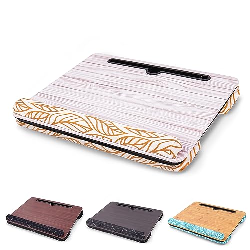 Lap Desk,Fits up to 15.6 inch Laptop Bed Table Computer with Soft Pillow and Storage Bag,Gaming Tray and Writing Tray on Bed for Home Office(2-Light Grey) - color: 2-light Grey