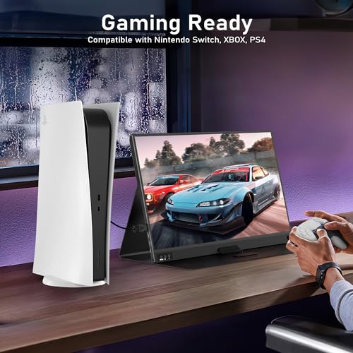 ZSCMALLS Portable Monitor, 15.6" 1080P FHD Laptop Monitor USB-C HDMI Computer Display IPS Second Screen, Laptop Extended Screen for PC Phone Mac Xbox PS4/5 Switch - size: 15.6