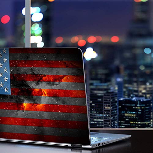 Flags | Custom Fit Made to Order Laptop Notebook Skin Vinyl Sticker Cover Decal Fits 13.3" 14" 15.6" 16" HP Lenovo Apple Mac Dell Compaq Acer Dark Distressed American Flag Sky Stars Galaxy - color: Style 8
