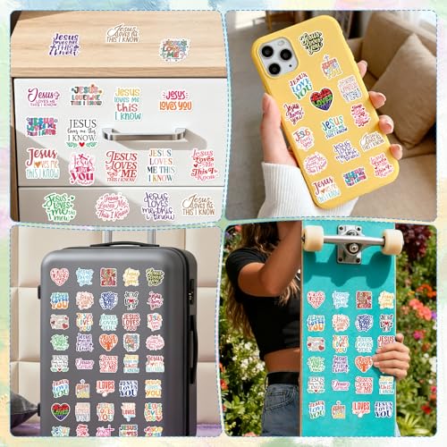 Jesus Loves You Stickers - 100 Pcs Christian Religious Stickers for Adults, Colorful Waterproof Religion Sticker for Scrapbook Journal Laptop Card Water Bottle, Sunday School Party Favor - style: Jesus Loves You