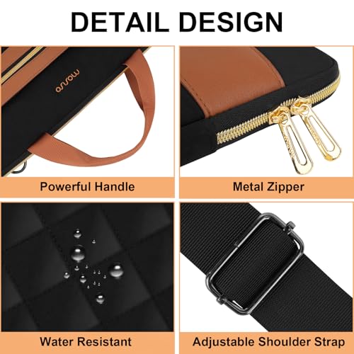 MOSISO Laptop Bag for Men, 15-16 inch Computer Bags | Compatible with MacBook Pro 16 inch, HP Dell Acer Asus, Laptop Messenger Shoulder Bag with Trolley Sleeve&Front Pocket, Black