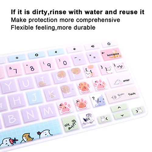 English Silicone Keyboard Cover for HP Chromebook 14-db 14-ca 14-ak Series/Chromebook 14 G2 G3 G4 G5 / Chromebook 11 x360 11.6/ Chromebook 11 G2 G3 G4 G5 G6 EE G7 EE 11.6,Little Cat - color: Little Cat