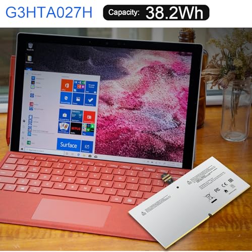 ASUNCELL G3HTA027H DYNR01 Laptop Battery Replacement for Microsoft Surface Pro4 Pro 4 1724 12.3 inch Tablet DYNRO1 G3HTA026H G3HTA027H 7.5V 38.2Wh 5087mAh - size: G3HTA027H 11.22 * 5.47 * 0.73 in