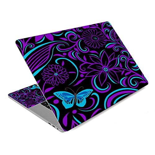 Laptop Skin Sticker Decal,12" 13" 13.3" 14" 15" 15.4" 15.6 inch Laptop Skin Sticker Cover Art Decal Protector Notebook PC (Purple Flower 1) - color: Purple Flower 1