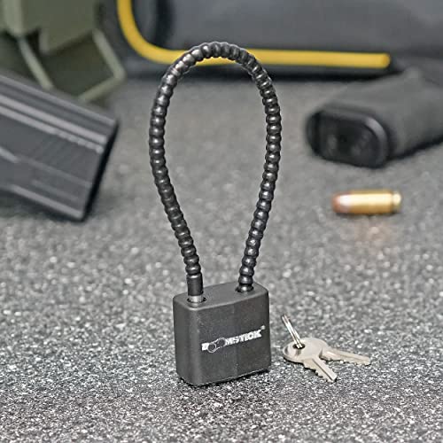 BOOMSTICK Gun Cable Lock with Key – 9” Heavy Duty Steel Cable – Universal Fit for Handguns, Rifles & Shotguns – Vinyl-Coated Wire Lock for Firearm Safety & Security – Keyed Different