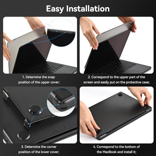 BlueSwan Matte Case for MacBook Pro 14 M5 M4 M3 M2 M1 Pro/Max 2026-2021 | 100% Color Match, Anti-Fingerprint, Anti-Scratch,Ultra Thin, Hard Shell Protective Cover, Space Black Clear - color: Space Black Clear