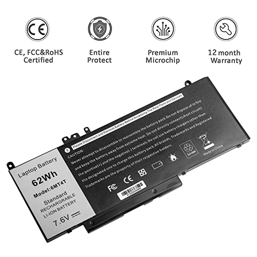 Fancy Buying 62Wh 6MT4T 7V69Y TXF9M 79VRK 07V69Y 0HK6DV 079VRK 0TXF9M Laptop Battery for Dell Latitude 14 5470 E5470 15 5570 E5570 Notebook 15.6 inch Precision 15 3510 M3510 0C1P4 451-BBUN 451-BBTW - size: 9.83*4.05*0.27inch 6MT4T