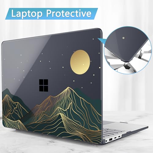 Mektron Case for 13.8" Microsoft Surface Laptop 8/7 (2026/2024) Surface Laptop 13.8 Inch Cover Fits Model 2036, Keyboard Cover +Screen Protector +Dust Plugs, Abstract Mountain C112 - color: Abstract Mountain C112