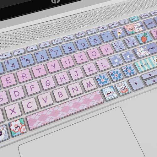 Cute Keyboard Cover for 15.6 inches HP ProBook 450 G8 G9 G10 / ProBook 455 G8 G9 G10 /ProBook 650 G8/HP Zbook Power G8 G9, Silicone Keyboard Skin, US Layout, Cute Bunny - color: Cute Bunny