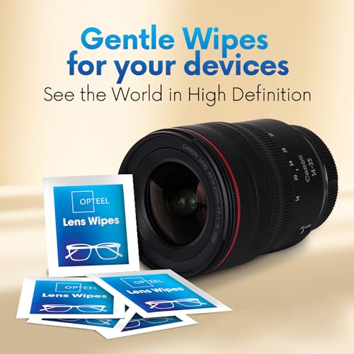 OPTEEL Lens Wipes for Eyeglasses - Pre-moistened Eyeglass Lens Cleaning Wipes - 600 Lens Wipes Individually Wrapped Sracth-Free Streak-Free Eye Glasses Wipes Lens Cleaner for Sunglass & Camera Lens - size: 600 Count (Pack of 1)