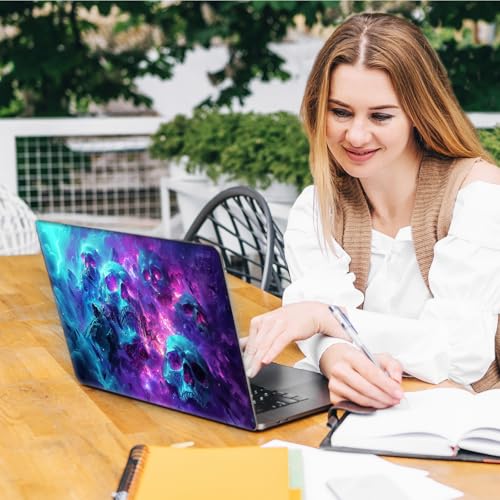 Laptop Skin Sticker Decal, Universal Reusable Vinyl Laptop Cover for 12" 13" 13.3" 14" 15" 15.4" 15.6" Notebook PC, Waterproof Scratch-Resistant with 2 Wrist Pads, Easy to Apply & Remove,Art Skulls - color: Art Skulls