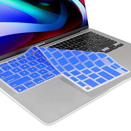 Batianda Premium Ultra Thin Keyboard Cover for MacBook Air 13 inch 2020 Model A2337 M1 Chip with Touch ID & Retina Display Soft-Touch Protective Skin,Deep Blue - color: Deep Blue