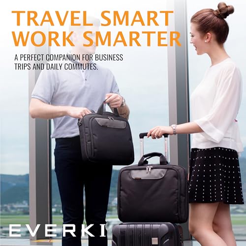 EVERKI Advance Laptop Briefcase 17.3 Inch - Business Briefcase for Men & Women, Ideal Lap Top Computer Bag for Travel, Heavy Duty Laptop Bag, Mens Lap Top Messenger Carrying Case, (EKB407NCH17) Black - size: 17.3 Inch
