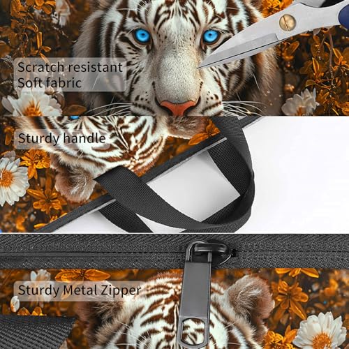 Laptop Bag,14 15 15.6 inch Laptop Case Sleeve,Computer Sleeve with Handle for Women Men,Carrying Case for MacBook,Dell,Lenovo,Notebook Computer,White Tiger Flower - color: White Tiger Flower