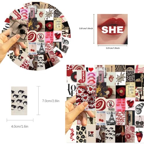 50 Pcs Aesthetic Vinyl Stickers Waterproof | Aesthetic waterproof vinyl decals for phone, laptop, journals, party decor, DIY crafts and personalized accessories. - style: J-02