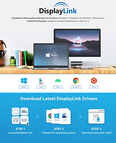 UtechSmart USB Docking Station, 11 IN 1 USB C Dock Triple Display, USB 3.0 Laptop Docking Station with Dual HDMI, VGA, PD, Ethernet, SD/TF, USB 3.0, Mic/Audio, Compatible for MacBook M1 Dell HP Lenovo - color: Grey