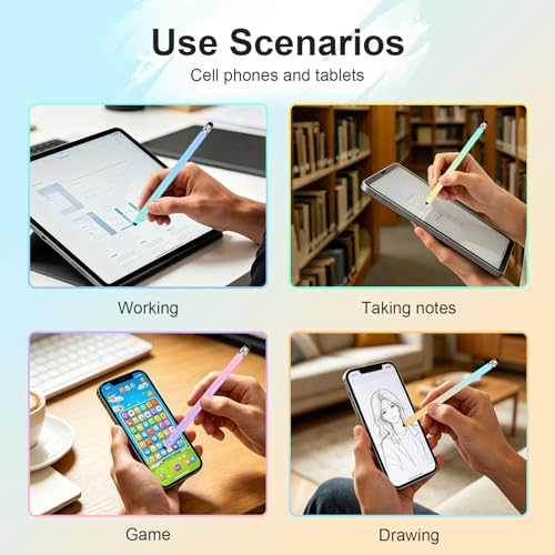 LIBERRWAY 7Pcs Stylus Pens, 2 in 1 Stylus for iPads, iPhones, Android Tablets, Samsung All Universal Touchscreen Devices - style: 7 Pack