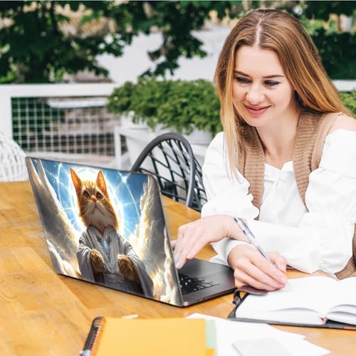 Laptop Skin Sticker Decal, Universal Reusable Vinyl Laptop Cover for 12" 13" 13.3" 14" 15" 15.4" 15.6" Notebook PC, Waterproof Scratch-Resistant with 2 Wrist Pads, Easy to Apply & Remove,Art Cat - color: Art Cat