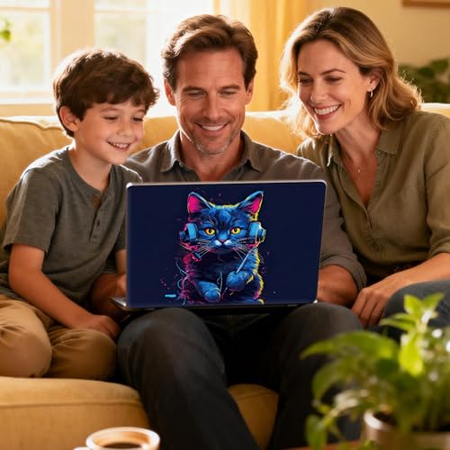 Universal Laptop Skin Sticker Decal for 11.6”12" 13" 13.3" 14" 15" 15.4" 15.6" Reusable Waterproof Scratch-Scratch Resistant Protective Vinyl Laptop Notebook Skin Stickers - Music Cute Cat - color: Music Cute Cat