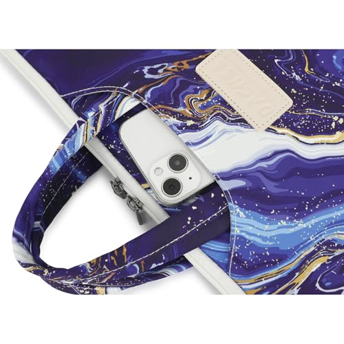 DACHEE Laptop Shoulder Bag for 15 Inch/15.6 Inch Macbook Pro - color: Royal Blue Marble Shoulder