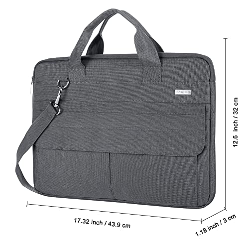 Landici Laptop Bag Case 17 17.3 inch, Waterproof Computer Sleeve Cover Compatible with MacBook 17, 17-18 inch HP Acer Dell Lenovo ASUS Laptop, Slim Briefcase with Shoulder Strap, Grey - color: Grey, size: 17-17.3 Inch
