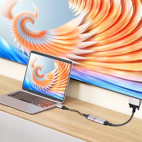 HDMI to VGA Adapter Cable 8 inch Uni-Directional Only,Gold-Plated 1080p@60Hz HDMI Female to VGA Male Braided Cord for PC,Laptop,Monitor,HDTV, Roku, Xbox, PS5 - style: HDMI to VGA Adapter Cable