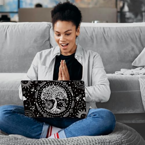 SUPERDANT Laptop Skin Sticker Tree of Life Laptop Decals Personalized Universal Notebook Computer Wrap Vinyl Skin Stickers Cover Art Decal Removable 12-15.6 Inch Waterproof Scratch-Resistant Gifts - style: Sun Moon Tree of Life