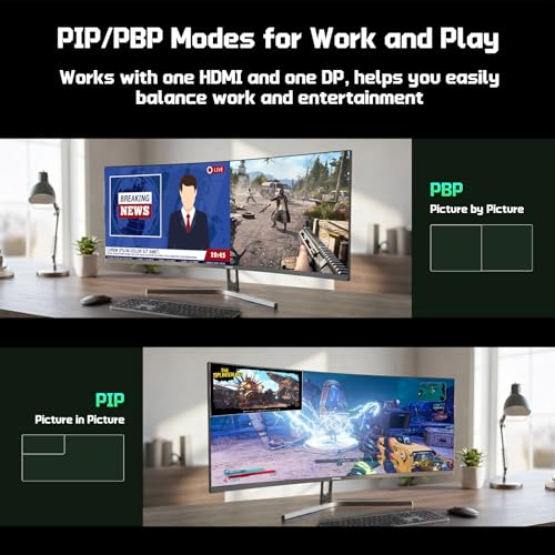 34 Inch Curved Gaming Monitor 200Hz UWQHD 3440×1440P Curved Monitor | HDMI 2.1×2 DP1.4×1 AI Crosshair 21:9 PIP/PBP, MPRT 1ms Fast VA Display (G34F1Q, One HDMI 2.1 Cable Included) - size: 34 Inch