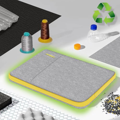 Hseok Laptop Case 13.3 14 inch Sleeve, Rainproof & Shockproof Carrying Case Compatible with MacBook Pro/Neo 14 M5/M4/M3/M2/M1,13.3 MacBook Air/Pro,XPS 14 and Most 13"-14" Notebook Tablet,Gray-Yellow - color: Gray-yellow