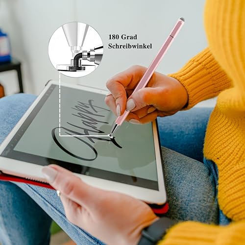 3 in 1 Universal Stylus Pen for Touchscreen,High Sensitivity&Precision | Metal Barrel, No Bluetooth,No Charging Capacitive Stylus Pen for iPad/Nintendo Switch/iPhone/Android/Samsung/Tablets-Pink - color: Pink