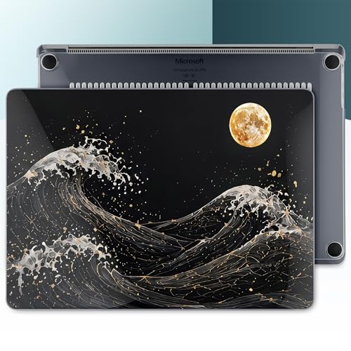 Batianda Midnight Wave Case for Microsoft Surface Laptop 15 inch | Fits Surface Laptop for Business 8th Edition 2026 & Surface Laptop 7 15" 2024, 4-in-1 Bundle, Slim Hard Shell, Precision Fit - color: Midnight Great Wave