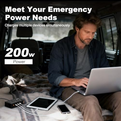 200W Car Power Inverter, Amcelooy Dual DC 12V to 110V AC Car Outlet Adapter to Wall Plug, Fast Charging 24W USB-C & USB Ports,Car Charger Cigarette Lighter Adapter for Phone,Laptop on Road Trip(Black) - color: Black