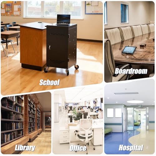 30 Device Charging Cart for Chromebooks, iPads & Laptops Up to 14" - Lockable Charging Station with Cable Management, 30-Outlet Power Strip, Circuit Breaker & Casters for Classrooms - size: 30 Tablet/Chromebook