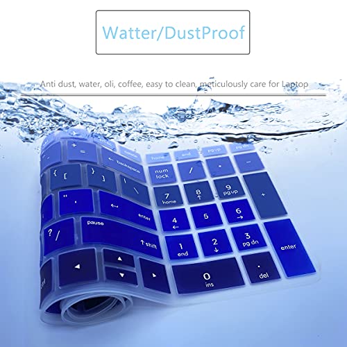 Keyboard Cover for HP Laptop 15-dw 15-dy/da/db 15-dw0083wm 15-dw0046nr 15-dw3033dx 15-dw1083wm 15-dw0043dx 15-dw0052wm 15-dw3225od 15-dw0037wm dw2025cl dw4145cl dw1001wm 15t-dw400/dw300/dw200/dw100 - color: Strip blue