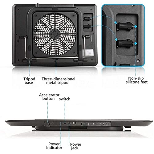 Notebook Cooling Pad, Portable Ultra-Slim Quiet Laptop Notebook Cooler Cooling Pad Stand with 2 USB Single Powered Very Silent