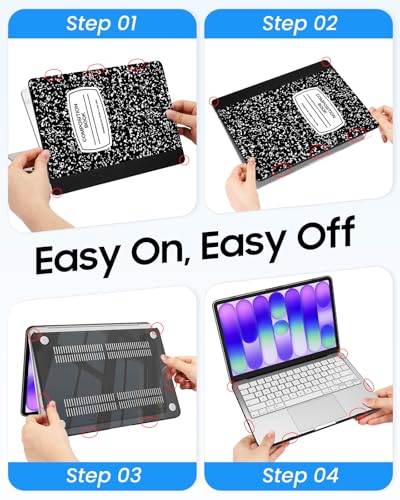 Fintie Case for MacBook Neo 13 Inch with Keyboard Skin & Screen Protector | 2026 A3404, Snap-On Design, Slim Fit, Hard Shell Cover, Composition Book - color: Composition Book