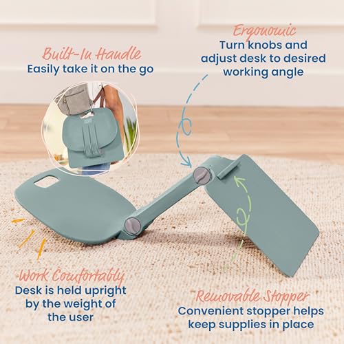 ECR4Kids The Surf Folding Portable Lap Desk, Flexible Seating, Sage - color: Sage