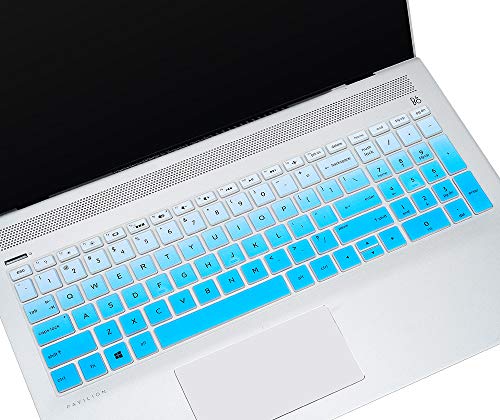 Keyboard Cover for HP Laptop 15-db 15-dw 15-dy 15-da 15-bs/bw 15-ef 15t 15z 14"x 4.6" 15-db0011dx 15-dy1043dx/dy1051wm 15-dw0037wm/dw1083wm 15-ef1001ds ef1023dx, HP 17-by/bs/ca 11" Keyboard Skin, Blue - color: Ombre Blue