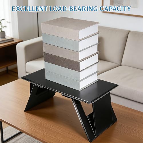 PRETYZOOM Foldable Lap Desk for Bed and Couch, Portable Laptop and Tablet Stand with 4 Adjustable Angles, Non-Slip PU Leather Bed Tray for Reading, Browsing, Streaming, Fits Laptops up to 17 Inches