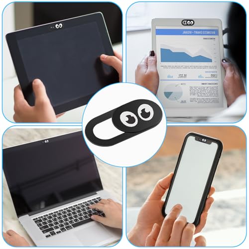 Thin Webcam Cover Slide, 8PCS Phone Camera Cover Laptop Camera Blocker Slider Strong Adhesive Protect Privacy Security Compatible with Tablet Desktop PC Smartphones(Eye) - color: Eye